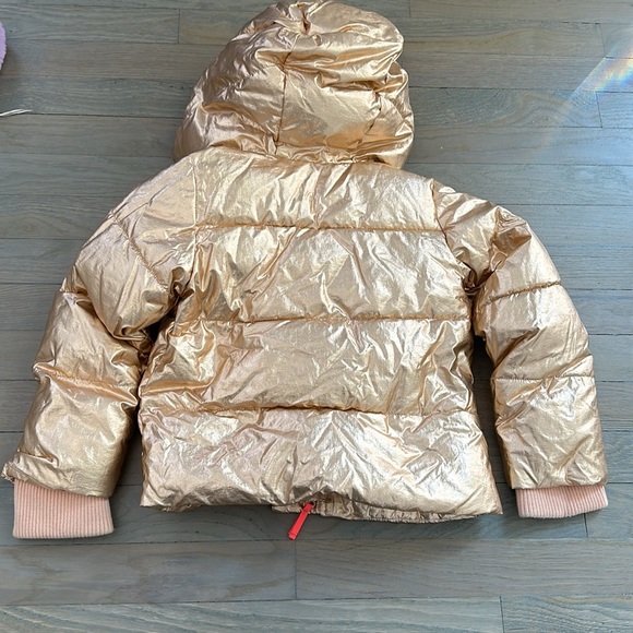 J Crew Crewcuts Rose Gold Metallic Puffer Coat Size 4/5 - Picture 4 of 5